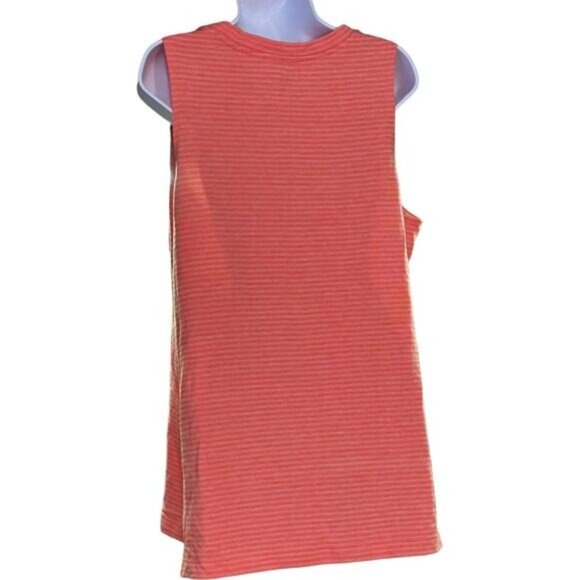 Athletic Works Sleeveless Orange Striped Tank Top XL Womens Lightweight Casual W - Picture 6 of 9